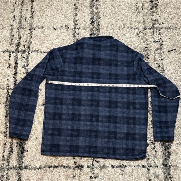 John Wayne Men's Blue Plaid Zip-Up Sweater - Picture 5 of 7